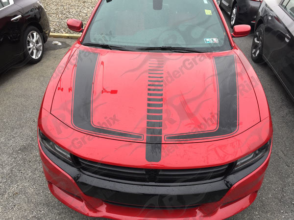 2015 - up Dodge Charger Hockey Hood Accent Graphics