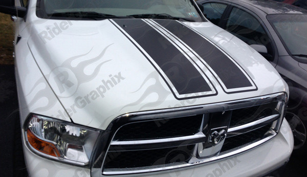2009 - 2021 (Classic) Ram 1500 Standard Hood Stripes
