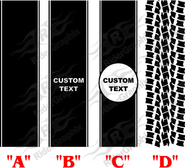 Retro Rally Bed Stripes Kit Decals
