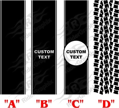 Retro Rally Bed Stripes Kit Decals