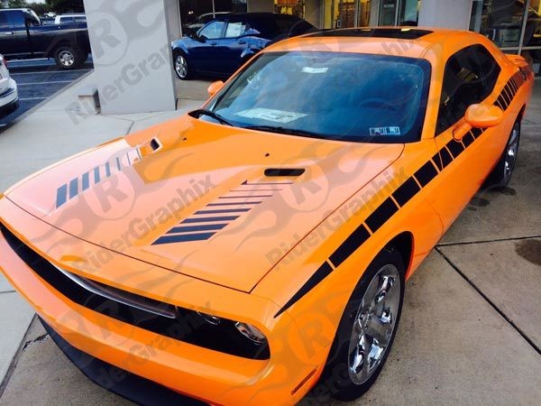 2008 - 2014 Dodge Challenger Hood Vent Decal kit