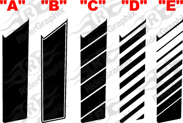 2008 - 2014 Dodge Challenger Hood Vent Decal kit