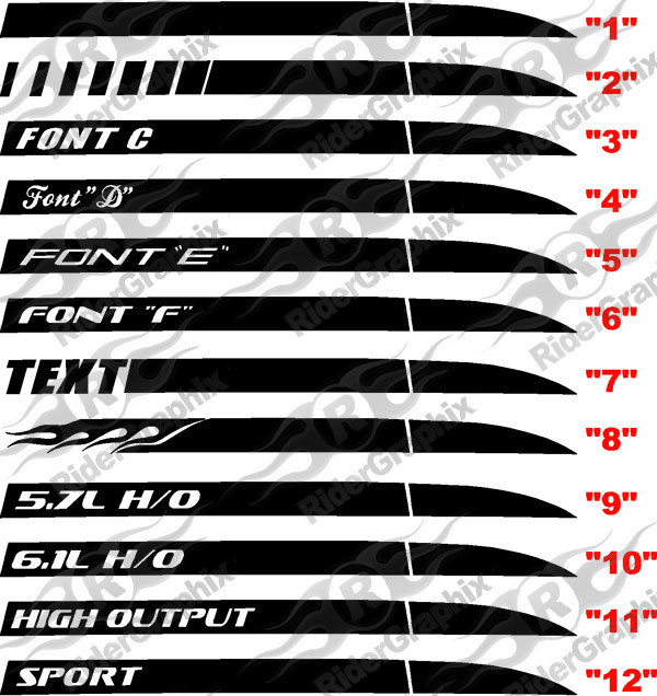 2006 - 2010 Charger Daytona Style Q.P. Stripe Kits