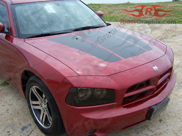 2006 - 2010 Charger OEM Style Split Hood Decal Kit