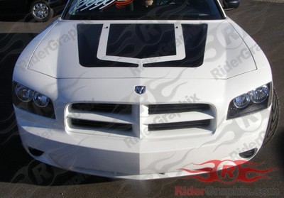 2006 - 2010 Charger Factory Style Hockey Hood Decal Kit