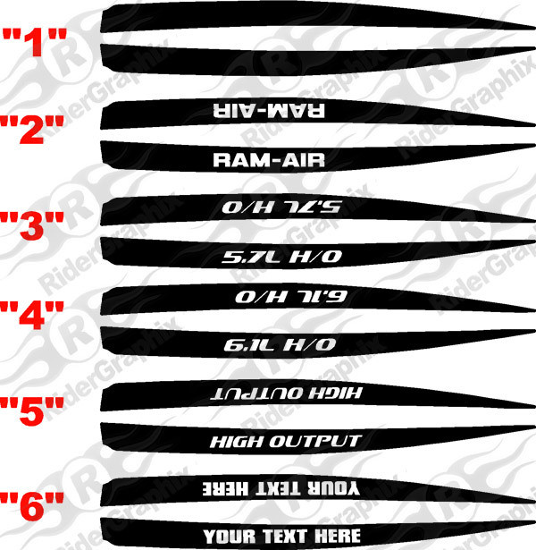 2006 - 2010 Charger Ram-Air Hood Side Spear Decal Kit