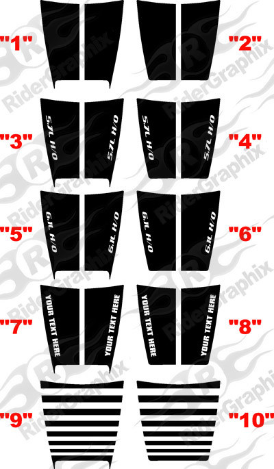 2006 - 2010 Charger Ram-Air Main Hood Decal Kit