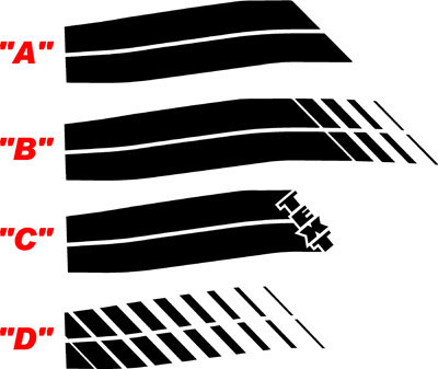 1970 - 1974 Dodge Challenger 1971 "R/T" Style Side Stripe Kit
