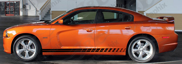 2011-2014 Charger Daytona Style Strobe Rocker Panel Stripe Kits