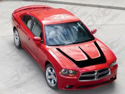 2011 - 2014 Charger Hood Main Scallop Decal Kits