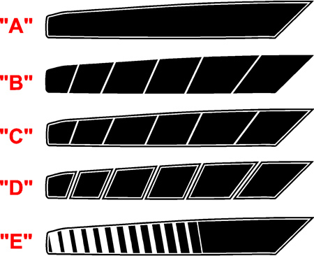 2017 - Up Dodge Challenger Extension Stripes for Factory TA Stripe