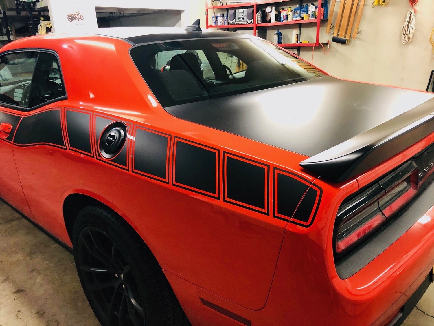 2017 - Up Dodge Challenger Extension Stripes for Factory TA Stripe