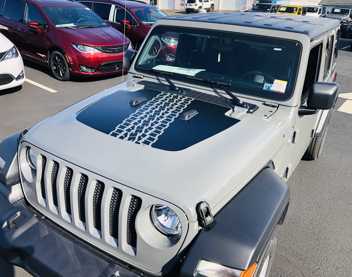 2018 - up Jeep Gladiator JT Wrangler JL JLU Hood Blackout Vinyl Graphics