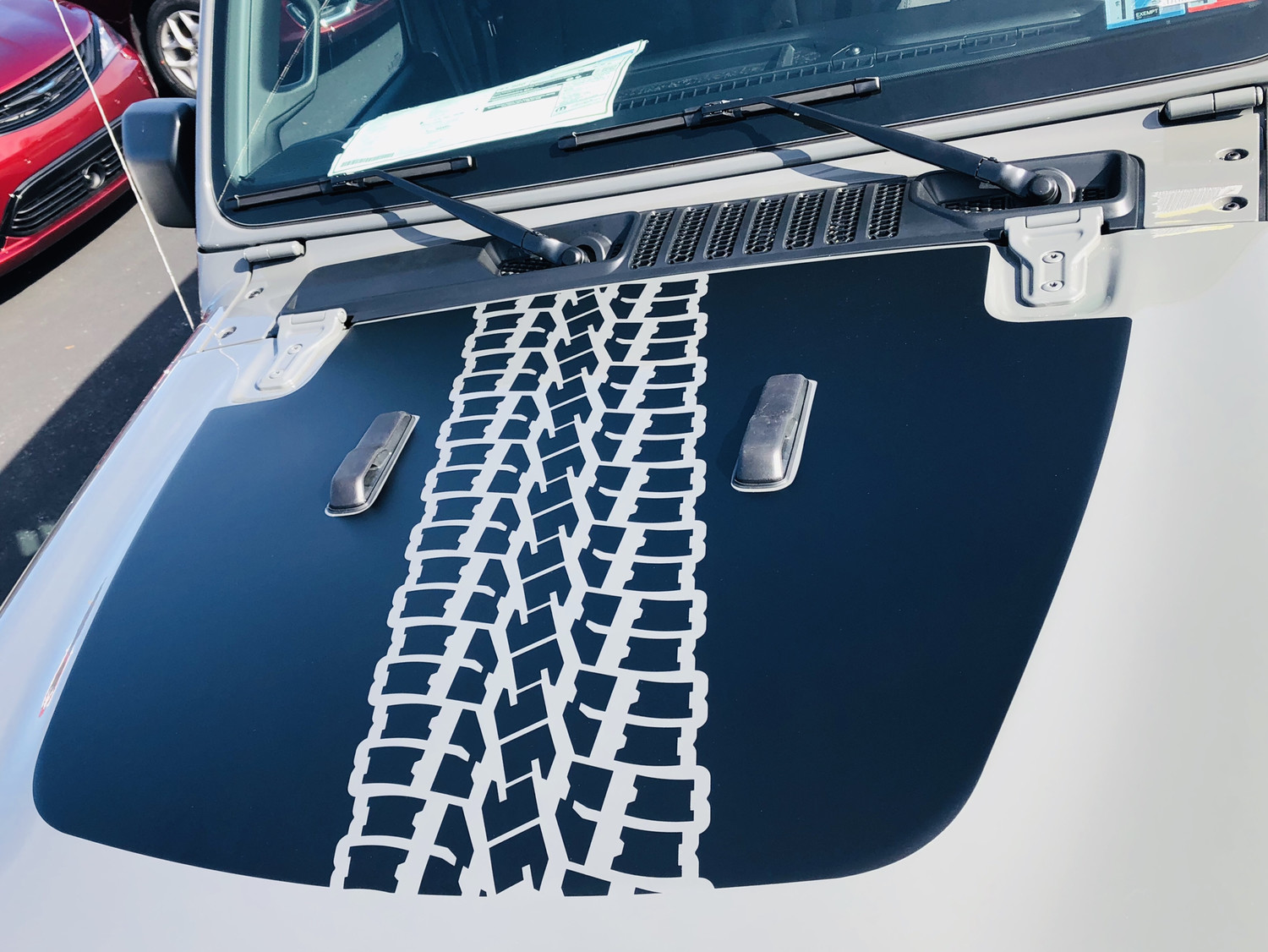 2018 - up Jeep Gladiator JT Wrangler JL JLU Hood Blackout Vinyl Graphics