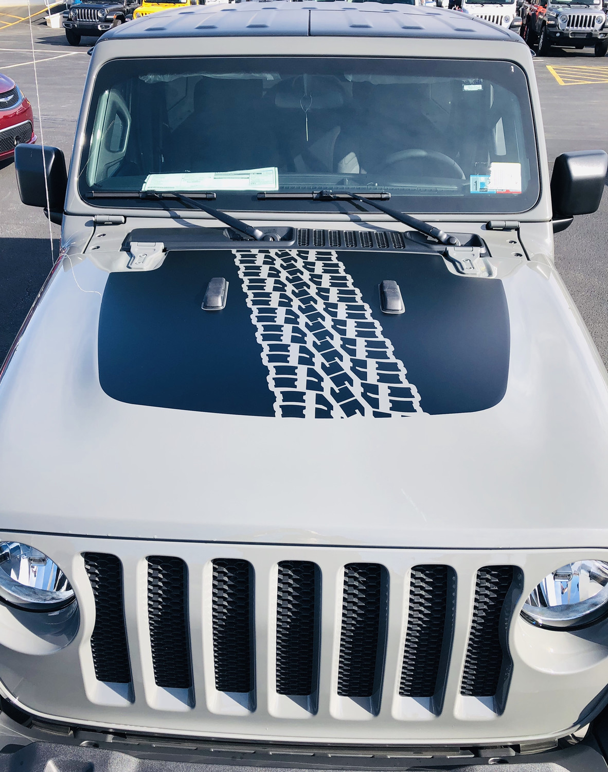 2018 - up Jeep Gladiator JT Wrangler JL JLU Hood Blackout Vinyl Graphics