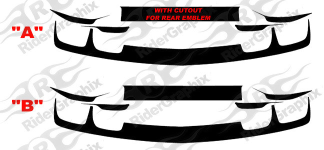2010 - 2013 Chevrolet Camaro Rear Trunk and Fascia Blackout Decals kit