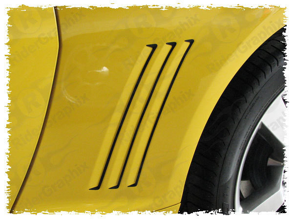 2010 - 2015 Chevrolet Camaro Rear Quarter Panel Side Vent Accent Blackout Decals Style II