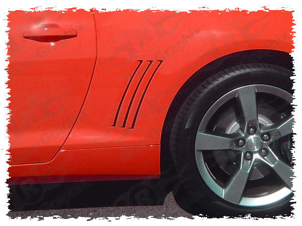 2010 - 2015 Chevrolet Camaro Rear Quarter Panel Side Vent Accent Blackout Decals Style II