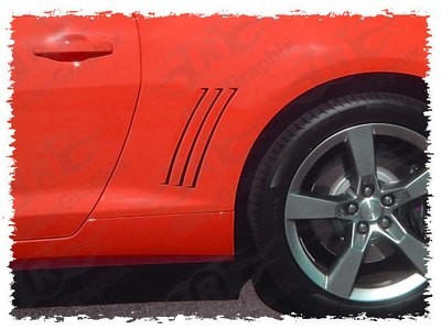 2010 - 2015 Chevrolet Camaro Rear Quarter Panel Side Vent Accent Blackout Decals Style II