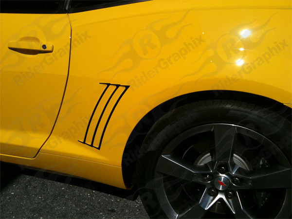 2010 - 2015 Chevrolet Camaro Rear Quarter Panel "1969 Style" Outer Vent Accent Decal