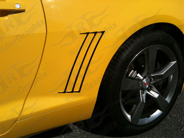 2010 - 2015 Chevrolet Camaro Rear Quarter Panel "1969 Style" Outer Vent Accent Decal