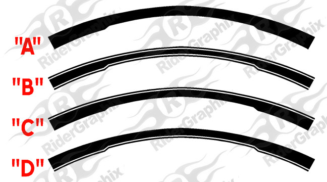 2010 - 2015 Chevrolet Camaro Upper Spoiler / Upper Fender Accent Stripes