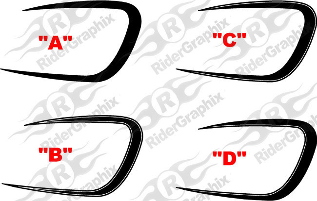 2015 - 2018 Dodge Challenger SRT Hellcat Hood Vent Scallop Accent Graphics