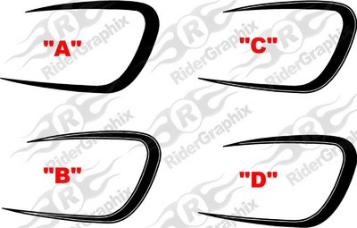 2015 - 2018 Dodge Challenger SRT Hellcat Hood Vent Scallop Accent Graphics