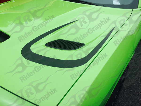 2015 - 2018 Dodge Challenger SRT Hellcat Hood Vent Scallop Accent Graphics