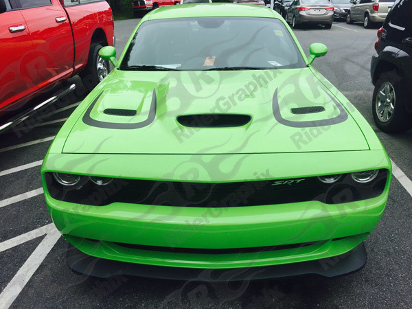 2015 - 2018 Dodge Challenger SRT Hellcat Hood Vent Scallop Accent Graphics