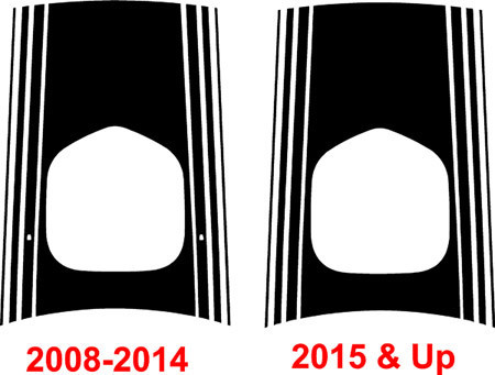 2014 - Up Dodge Challenger Shaker Extended Hood Only Stripe Kit