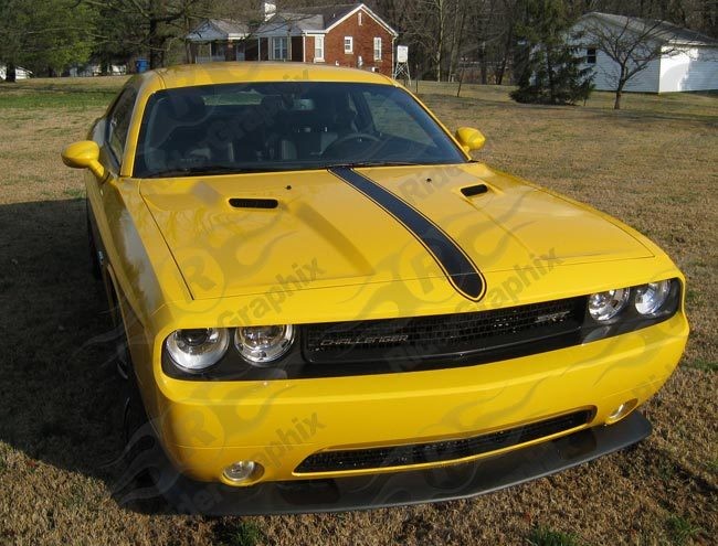 2008 - Up Dodge Challenger "Yellow Jacket Concept" Hood Decal Kit