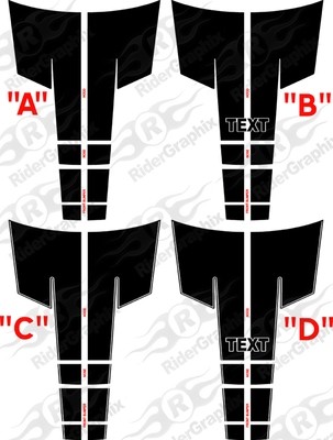 2015 - Up Dodge Challenger 16 piece Rally Stripe Decal Kit