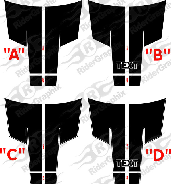 2015 - Up Dodge Challenger 10 piece Rally Stripe Decal Kit
