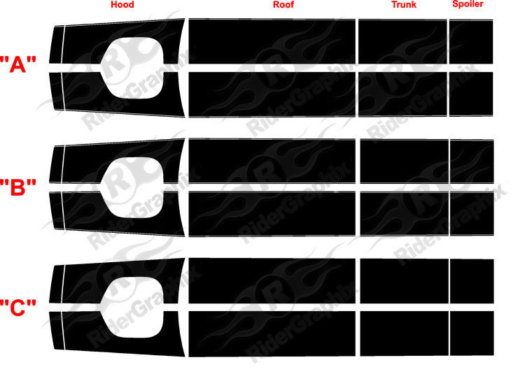2015 - Up Dodge Challenger Shaker Twin Rally Stripe Kit