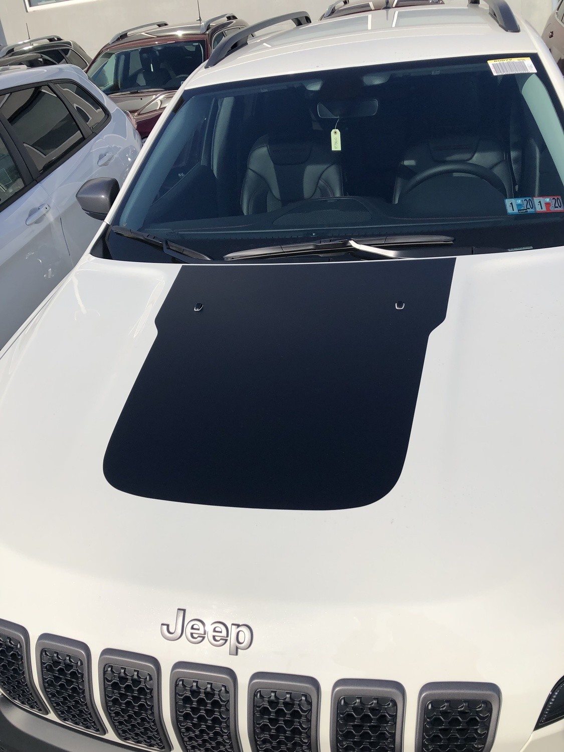 2014 - Up Jeep Cherokee Trailhawk Style Hood Blackout Vinyl Graphic Decals (2019 Factory Style)