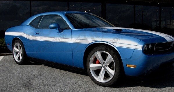 2008 - Up Dodge Challenger "1970 R/T Style" Full Length Lower Bodyline Side Stripe Kit