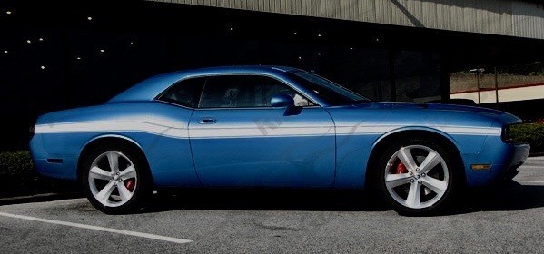 2008 - Up Dodge Challenger "1970 R/T Style" Full Length Lower Bodyline Side Stripe Kit