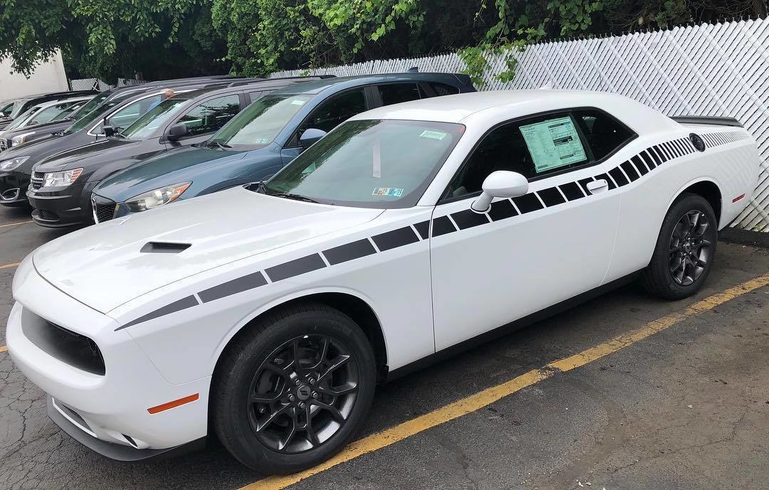 2008 - Up Dodge Challenger AAR Style Full Upper Strobe Stripes