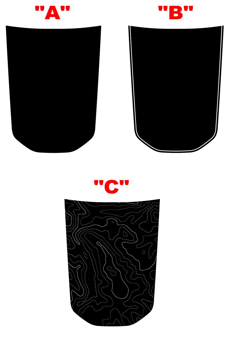 2019 - Up Ram 2500HD 3500HD Power Wagon Style Hood Decal Graphics