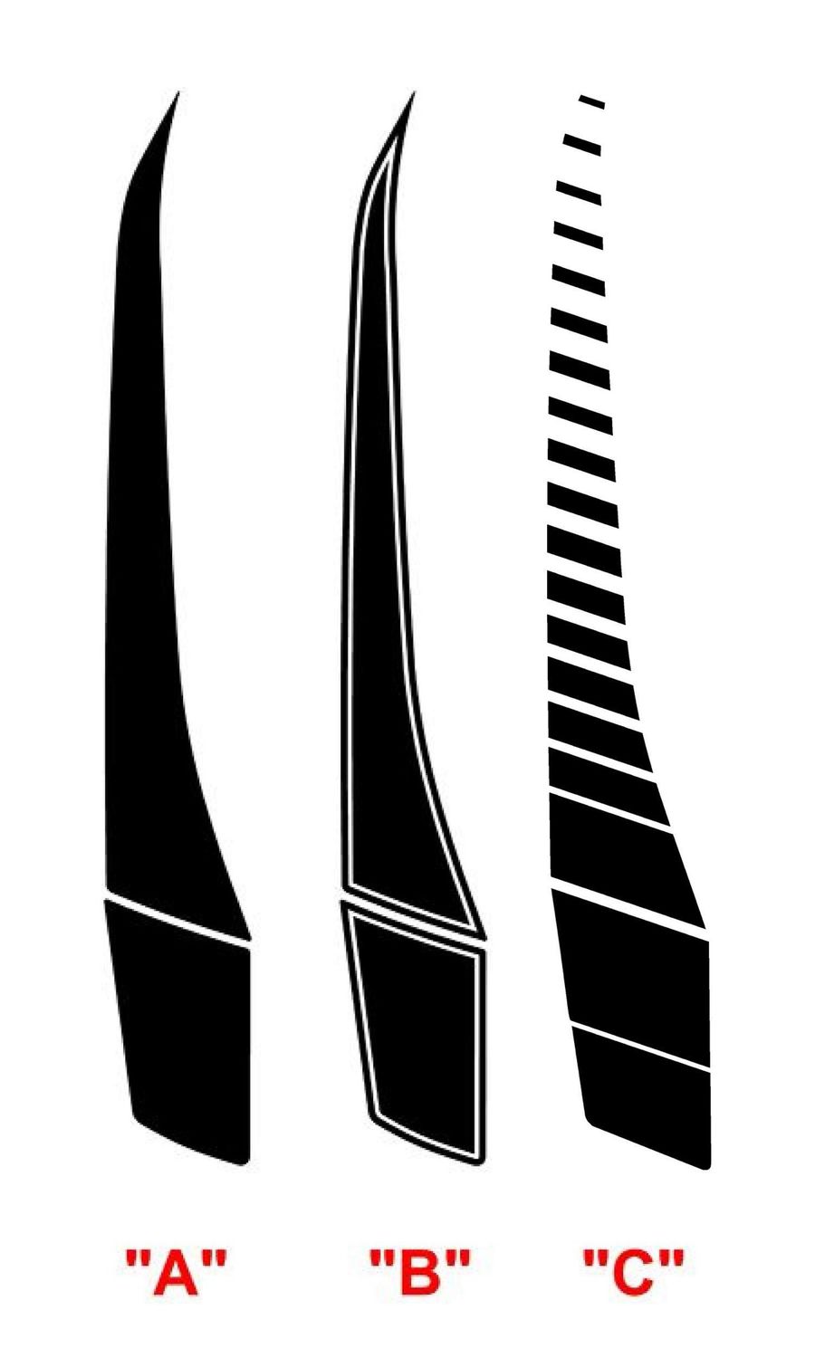 2024 - Up  Dodge Charger 2 Door Outer Hood Accent Vinyl Decals
