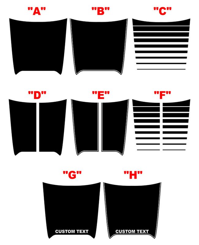 2026 - Up  Dodge Charger Six Pack Scat Pack R/T Center Hood Blackout Vinyl Decals