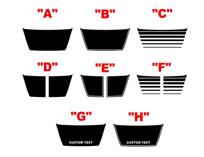 2026 - Up  Dodge Charger Six Pack Scat Pack R/T Front Hood Blackout Vinyl Decals