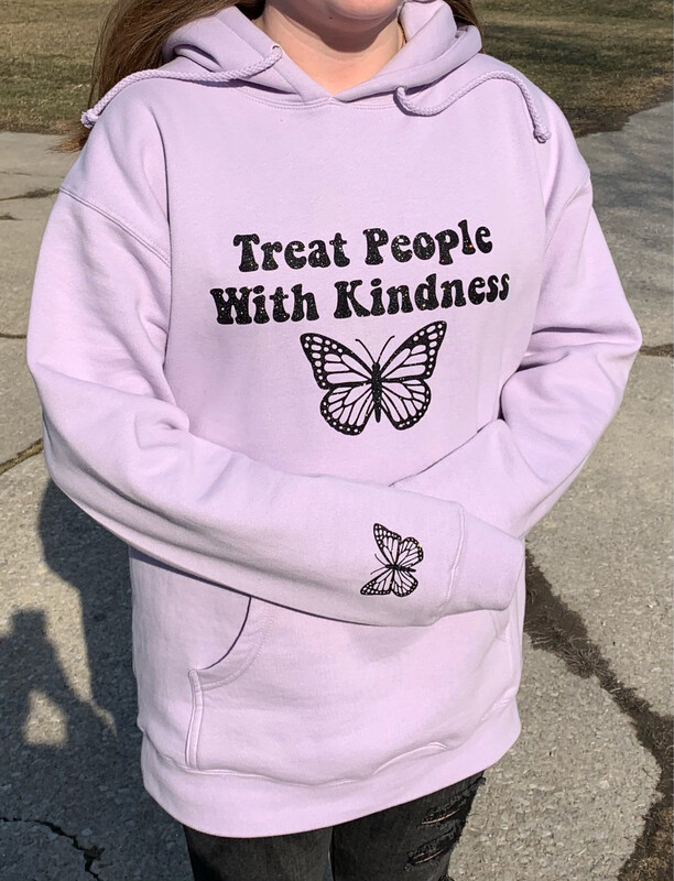 Treat People With Kindness Hoodie with Glitter