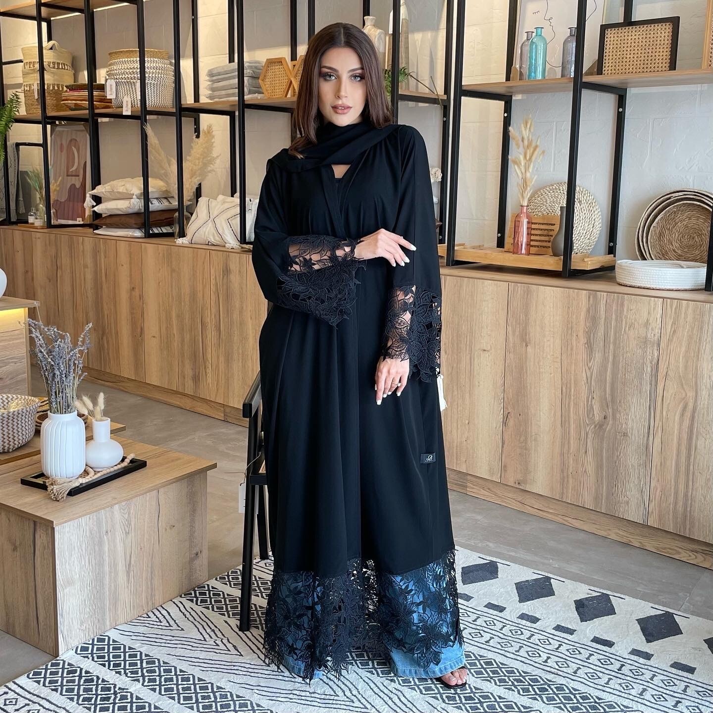 Black Abaya With Black Scarf