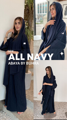 Navy Abaya With Scarf