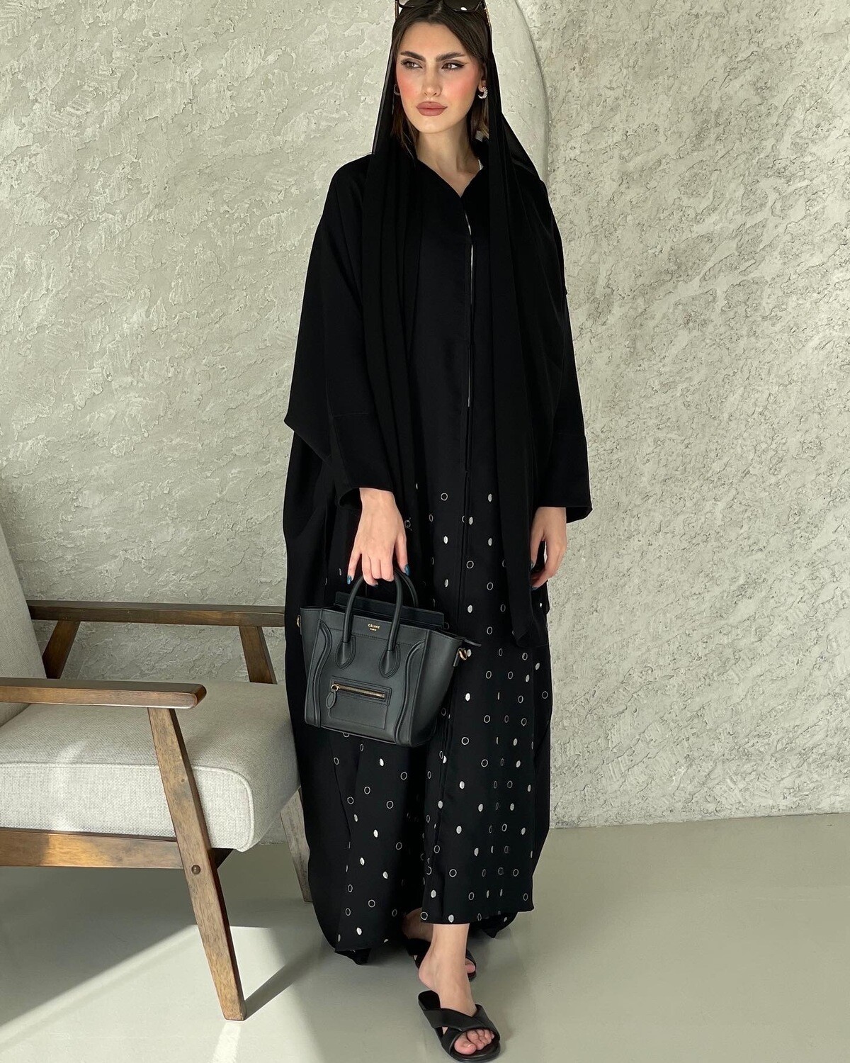 Black Embroidered Abaya