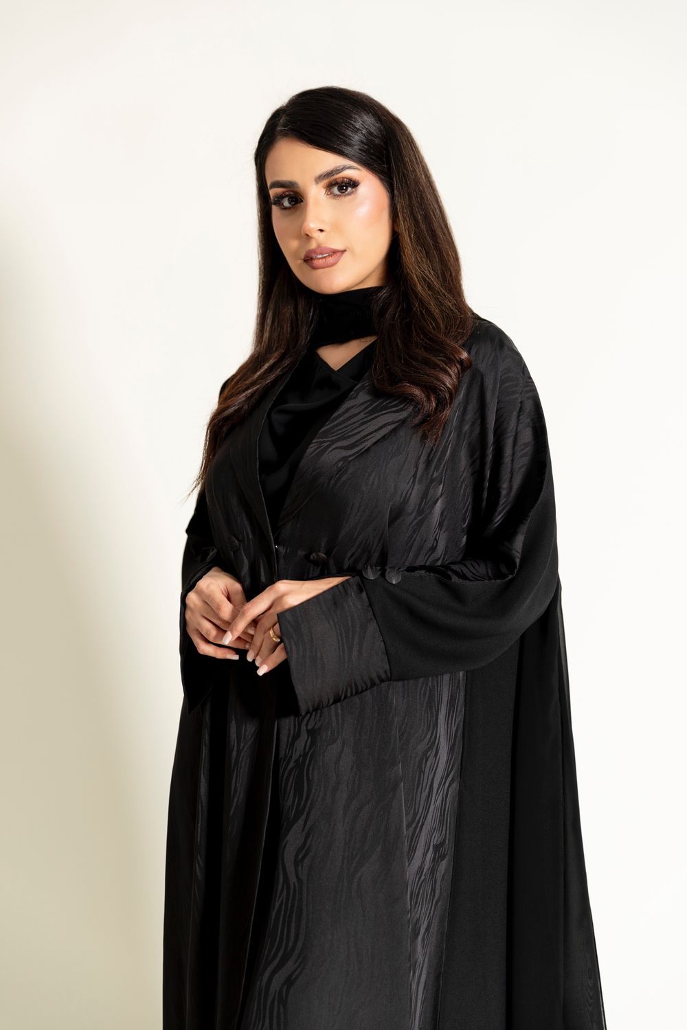 Black Blazer Abaya With Scarf