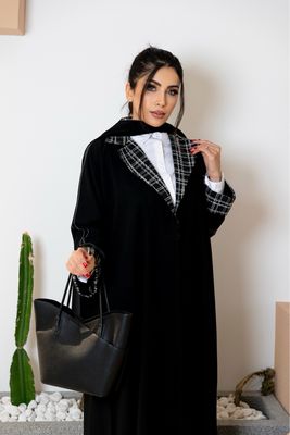 Chanel Collar Abaya With Scarf