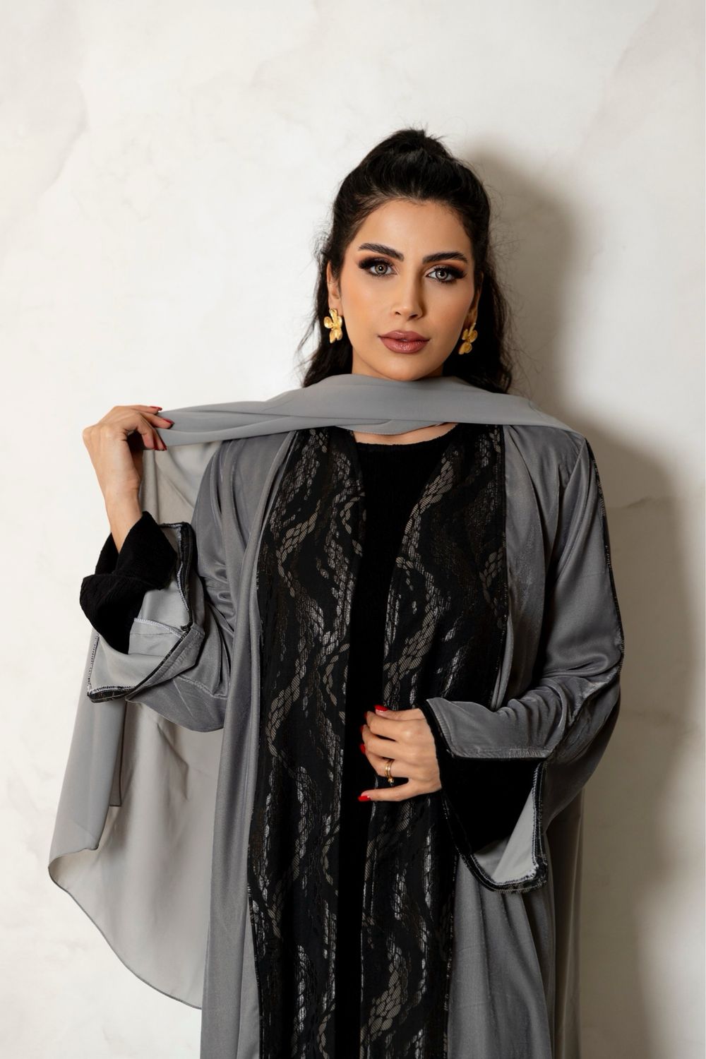 Velvet Abaya With Scarf